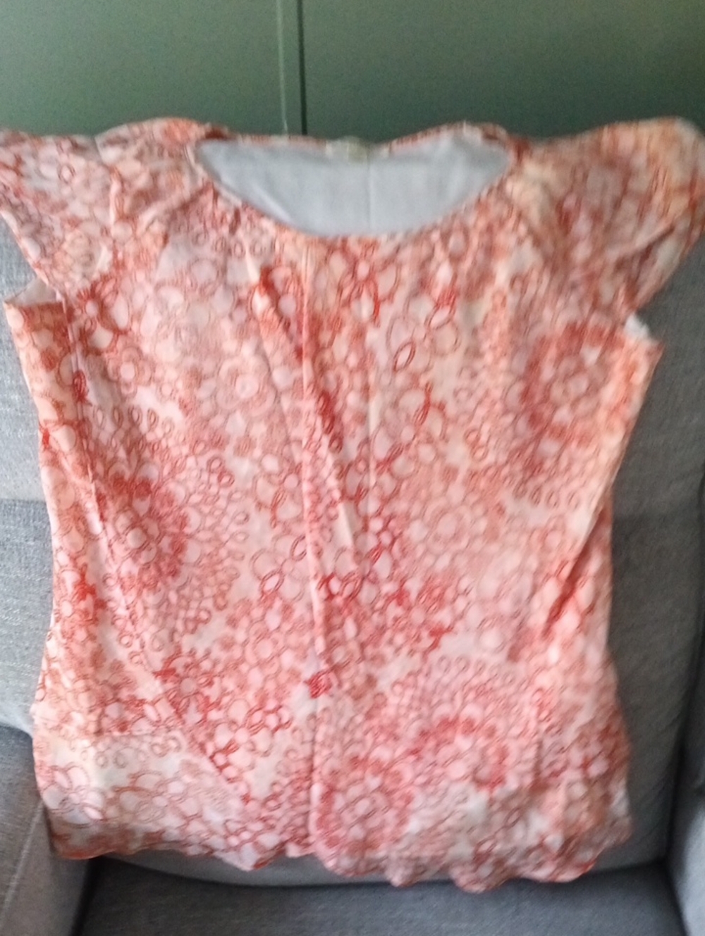 dressbarn Peach Floral Short-Sleeve Blouse